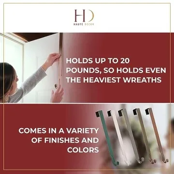 Haute Decor Adjustable Wreath Hanger 2-Pack - Elegant and Strong.