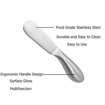 Accfore 4 Pcs Spreader Knife Set,Stainless Steel Multipurpos Cheese and Butter Spreader Knives Charcuterie Utensils Cheese Knives Butter Knife Spreader for Cheese Cold Butter Jam Pastry Making