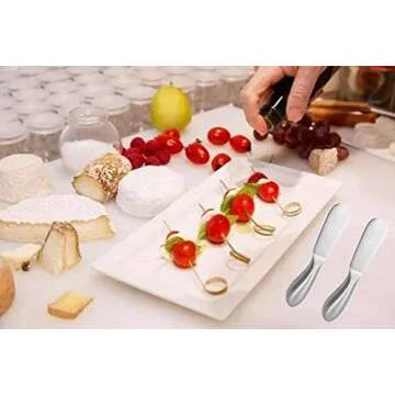 Accfore 4 Pcs Spreader Knife Set,Stainless Steel Multipurpos Cheese and Butter Spreader Knives Charcuterie Utensils Cheese Knives Butter Knife Spreader for Cheese Cold Butter Jam Pastry Making