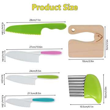 COZYMATE 6 Piece Kids Knife Set for Safe Cooking - Ideal for Young Chefs!