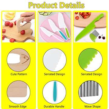 COZYMATE Kids Knife Set for Safe Cooking Fun