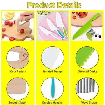 COZYMATE Kids Knife Set for Safe Cooking Fun