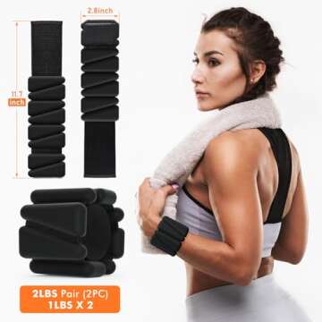 Wrist Weights, Ankle Weights for Women Men, Adjustable Wrist Weighted Bracelet for Home Gym Workout,...