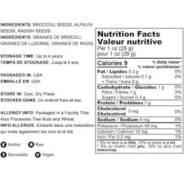 Food to Live - Spicy Mix of Sprouting Seeds, 1 Pound - Broccoli, Radish, Alfalfa, Kosher, Raw