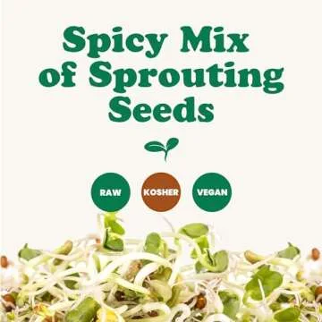 Food to Live - Spicy Mix of Sprouting Seeds, 1 Pound - Broccoli, Radish, Alfalfa, Kosher, Raw