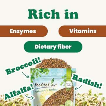 Food to Live - Spicy Mix of Sprouting Seeds, 1 Pound - Broccoli, Radish, Alfalfa, Kosher, Raw