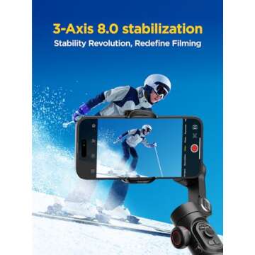 AOCHUAN Gimbal Stabilizer for Smartphone, iPhone Gimbal w/Focus Wheel Face/Object Tracking Gimbal fo...