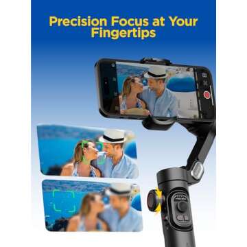 AOCHUAN Gimbal Stabilizer for Smartphone, iPhone Gimbal w/Focus Wheel Face/Object Tracking Gimbal for iPhone 16 15 Pro Max/Android Foldable 3-Axis Handheld Phone Gimbal for Video Recording -Smart XE