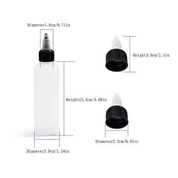 Uyuxxu 20 Pack 4oz Boston Squeeze Bottles,Clear Dispensing Bottles with Twist Top Cap,Plastic Squeez...