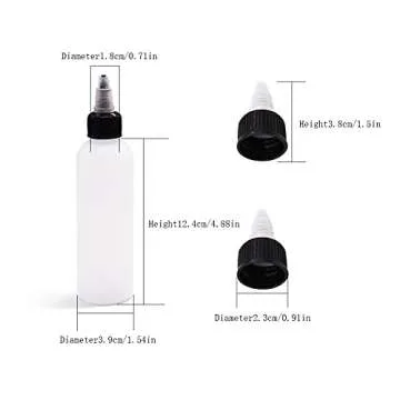 Uyuxxu 20 Pack 4oz Boston Squeeze Bottles for Crafts & Kitchen
