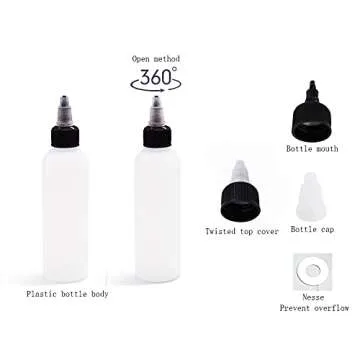 Uyuxxu 20 Pack 4oz Plastic Squeeze Bottles for Crafts