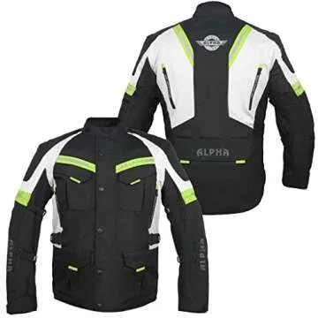 ACG TAHOE-J106 MOTORCYCLE ADV JACKET (BLACK/HI VIS GREEN, MEDIUM)