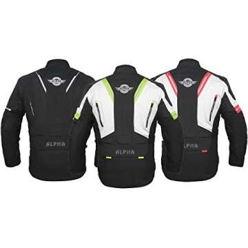 ACG TAHOE-J106 MOTORCYCLE ADV JACKET (BLACK/HI VIS GREEN, MEDIUM)