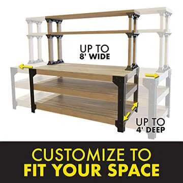 2x4basics 90164MI Custom Work Bench and Shelving Storage System, Black
