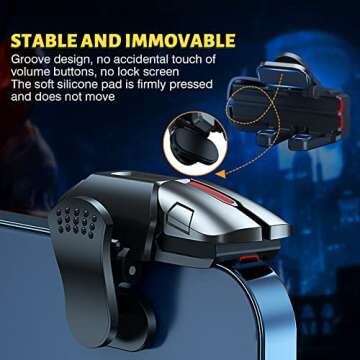 Newseego for 2022 New Model Mobile Game Controller Trigger, Mobile Game Accessories 6 Finger Trigger Sensitive Shoot Target Buttons Smartphone Game Controller Gamepad for PUBG/Survival Rules/Knives Out