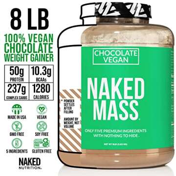 Soy-Free Protein Bundle: 8LB Chocolate Naked Vegan Mass and Naked Creatine