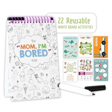 Squirrel Products Original I'm Bored Children's Activity Book, Dry Erase Road Trip Essentials for Ki...