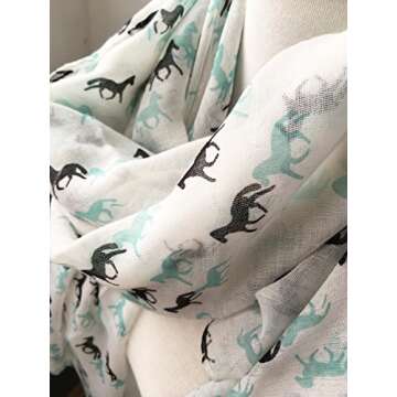 E-Clover Horse Print Scarf for Women - Chic Accessories
