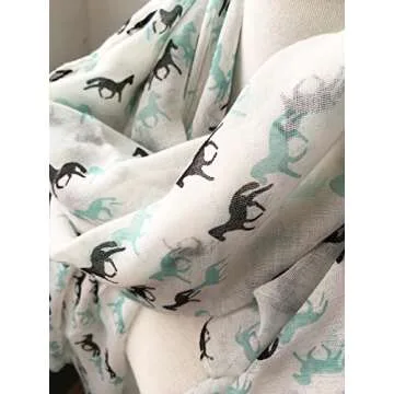 E-Clover Horse Print Scarf for Women - Chic Accessories
