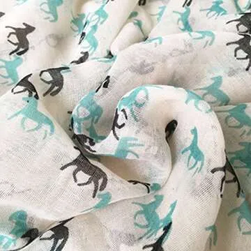 E-Clover Horse Print Scarf for Women - Chic Accessories
