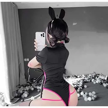 JasmyGirls Sexy Bunny Lingerie Anime Cosplay Costume Halloween Naughty Maid Outfit Kawaii Bikini Cute Roleplay One Piece Bodysuit