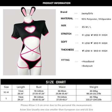 JasmyGirls Sexy Bunny Lingerie Anime Cosplay Costume Halloween Naughty Maid Outfit Kawaii Bikini Cute Roleplay One Piece Bodysuit