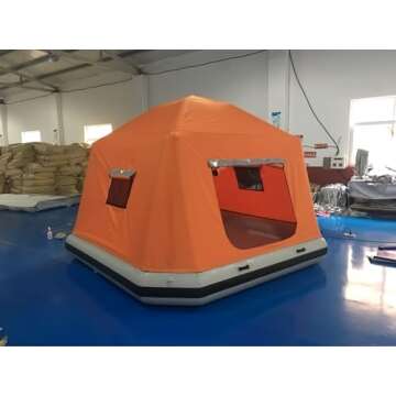 Inflatable Floating PVC Shoal Family Camping Water Raft Tent