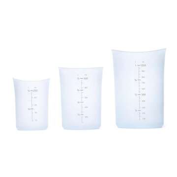 iSi Flex-it Silicone Measuring Cups (Set of 3) - Includes 1-Cup, 2-Cup, 4-Cup Sizes, Flexible & Durable with Easy-to-Read Indicators for Baking & Cooking - Dishwasher Safe, Essential Kitchen Gadgets