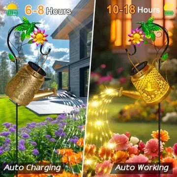 Hummingbird Solar Watering Can Lights for Outdoor Decor