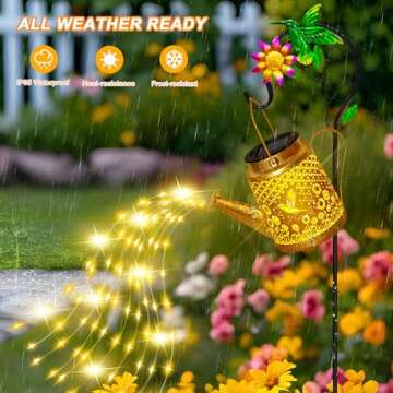 Hummingbird Solar Watering Can Lights for Outdoor Decor