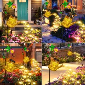Hummingbird Solar Watering Can Lights for Outdoor Decor