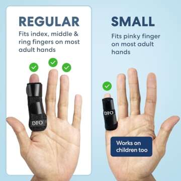 Dr. Frederick's Original Trigger Finger Splint - 2 ct - Mallet Splint & Brace for Arthritis, Injury, & Sprain - Fits Index, Middle, & Ring Fingers - Adjustable for All-Day Comfort - Doctor-Developed