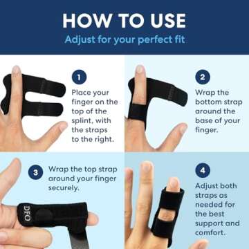 Dr. Frederick's Original Trigger Finger Splint - 2 ct - Mallet Splint & Brace for Arthritis, Injury, & Sprain - Fits Index, Middle, & Ring Fingers - Adjustable for All-Day Comfort - Doctor-Developed