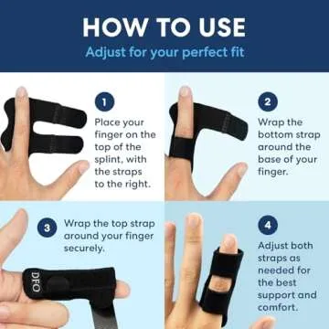 Dr. Frederick's Original Trigger Finger Splint - 2 ct - Mallet Splint & Brace for Arthritis, Injury, & Sprain - Fits Index, Middle, & Ring Fingers - Adjustable for All-Day Comfort - Doctor-Developed
