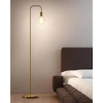 Oneach 63.75'' Industrial Antique Brass Gold Minimalist Floor Lamp for Living Room, Bedroom and Office