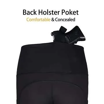 Lilcreek Women's Concealed Carry Leggings Gun Holster with Side Pockets,Concealment Compression Universal Yoga Pants