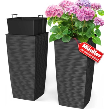 Mueller M-Resin Tall Planter Set, 24” Modern Design