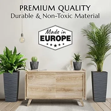 Mueller M-Resin Tall Planter Set, 24” Modern Design