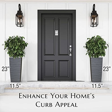 Mueller M-Resin Tall Planter Set, 24” Modern Design