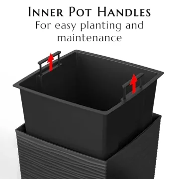 Mueller M-Resin Tall Planter Set, 24” Modern Design