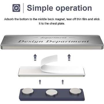 8 Pack Name Tag Magnets, Magnets for Nametags Magnetic Name Badge Holders, Name Tag Magnetic Adhesive Backing with 3 Neodymium Magnets (1.76 x 0.5 inches)