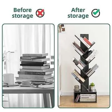 Yoobure Tree Bookshelf - Stylish 6 Shelf Storage Rack