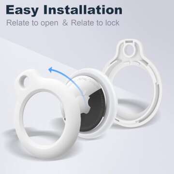 MOLOSLEEVE Airtag Holder Air Tag Case with Keychain, Anti-Scratch Airtags Key Chain for Apple Air Ta...