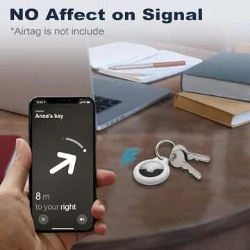 MOLOSLEEVE Airtag Holder Air Tag Case with Keychain, Anti-Scratch Airtags Key Chain for Apple Air Tags, Airtag Accessories for GPS Item Finder Tracker, White