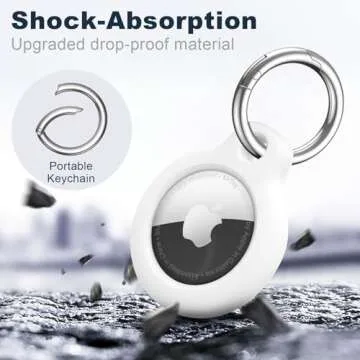 MOLOSLEEVE Airtag Holder Air Tag Case with Keychain, Anti-Scratch Airtags Key Chain for Apple Air Tags, Airtag Accessories for GPS Item Finder Tracker, White