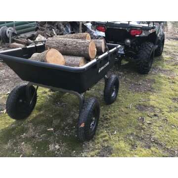 Gorilla Carts Heavy Duty Poly Yard Dump Cart Garden Wagon, 1500 lb Capacity and Easy to Assemble Ste...