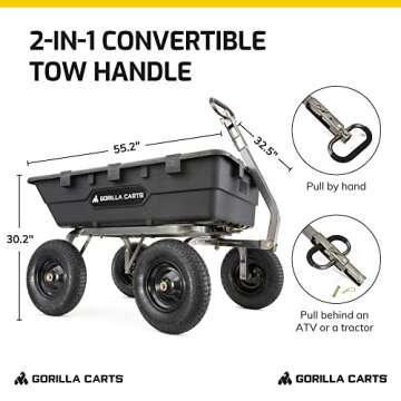 Gorilla Carts Heavy Duty Yard Dump Cart with 1500 lb Capacity