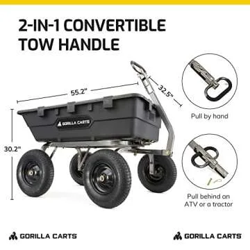 Gorilla Carts Heavy Duty Yard Dump Cart with 1500 lb Capacity
