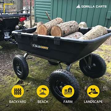 Gorilla Carts Heavy Duty Yard Dump Cart with 1500 lb Capacity