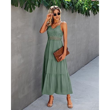 Dokuritu Crochet Lace Maxi Dress Women 2024 Boho Style